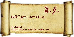 Májer Jarmila névjegykártya